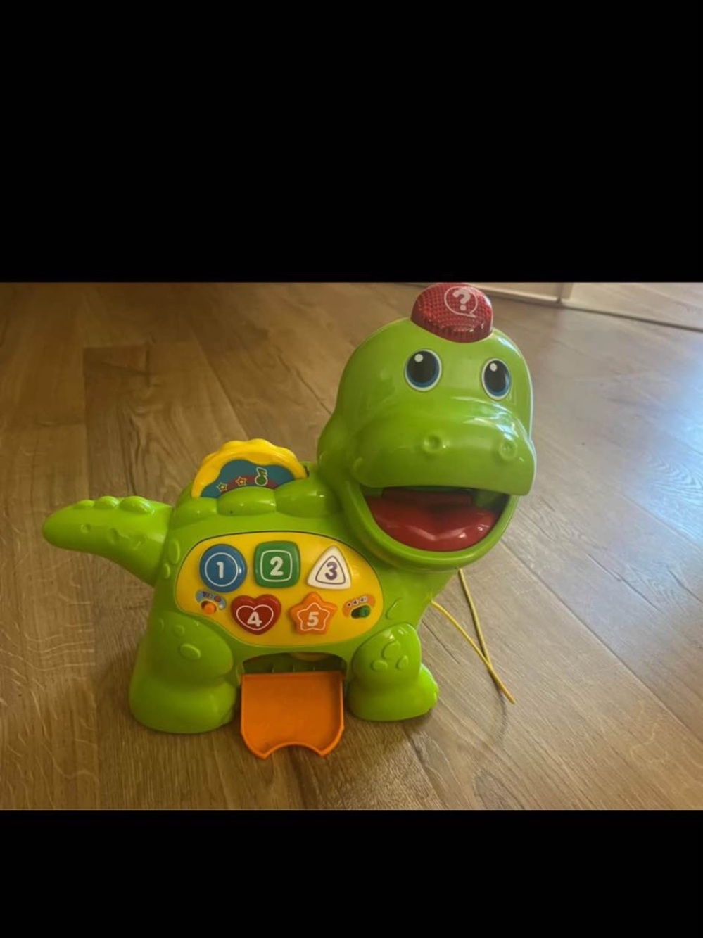 Source Unknown Green Dino Counting Toy with Red and Orange Accents